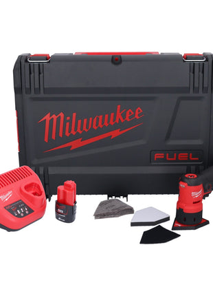 Meuleuse à pointes sur batterie Milwaukee M12 FDSS-201X 12 V 88,8 x 63,5 mm sans balais + 1x batterie 2,0 Ah + chargeur + boîtier HD