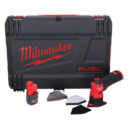 Milwaukee M12 FDSS-251X akumulatorowa szlifierka punktowa 12 V 88,8 x 63,5 mm bezszczotkowa + 1x akumulator 2,5 Ah + skrzynka HD - bez ładowarki