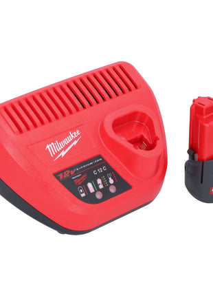 Meuleuse à pointes sur batterie Milwaukee M12 FDSS-251X 12 V 88,8 x 63,5 mm sans balais + 1x batterie 2,5 Ah + chargeur + boîtier HD