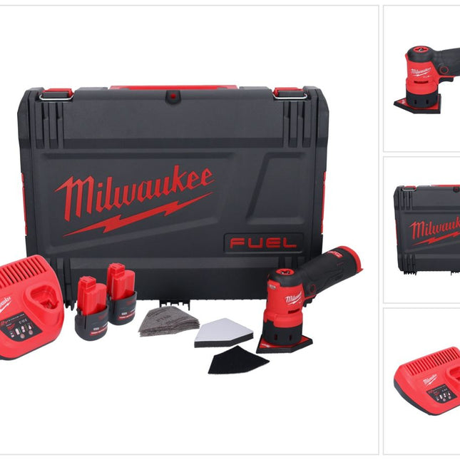 Amoladora puntual a batería Milwaukee M12 FDSS-252X 12 V 88,8 x 63,5 mm sin escobillas + 2x batería 2,5 Ah + cargador + caja HD