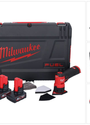 Amoladora puntual a batería Milwaukee M12 FDSS-402X 12 V 88,8 x 63,5 mm sin escobillas + 2x batería 4,0 Ah + cargador + caja HD