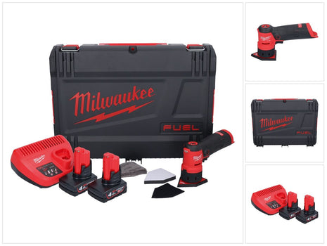 Amoladora puntual a batería Milwaukee M12 FDSS-402X 12 V 88,8 x 63,5 mm sin escobillas + 2x batería 4,0 Ah + cargador + caja HD