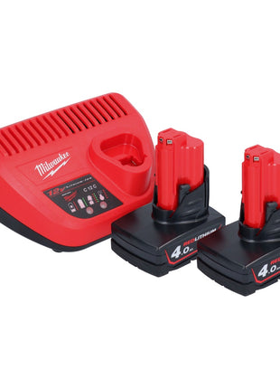 Meuleuse à pointes sur batterie Milwaukee M12 FDSS-402X 12 V 88,8 x 63,5 mm sans balais + 2x batterie 4,0 Ah + chargeur + boîtier HD