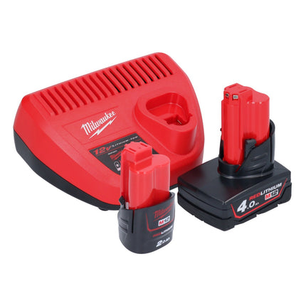 Amoladora puntual de batería Milwaukee M12 FDSS-422X 12 V 88,8 x 63,5 mm (4933479681) sin escobillas + 1x batería 2,0 Ah + 1x batería 4,0 Ah + cargador + caja HD