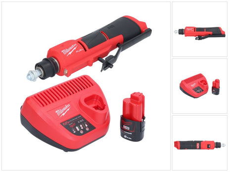 Milwaukee M12 FTB-201 Akku Reifenaufrauer 12 V 7/16" Hex Brushless + 1x Akku 2,0 Ah + Ladegerät