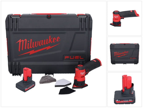 Amoladora puntual a batería Milwaukee M12 FDSS-501X 12 V 88,8 x 63,5 mm sin escobillas + 1x batería 5,0 Ah + caja HD - sin cargador