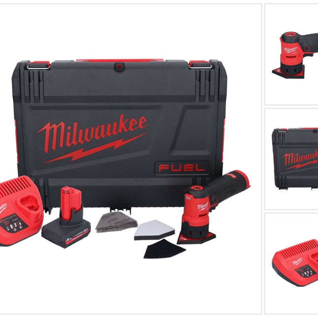 Amoladora puntual a batería Milwaukee M12 FDSS-501X 12 V 88,8 x 63,5 mm sin escobillas + 1x batería 5,0 Ah + cargador + caja HD