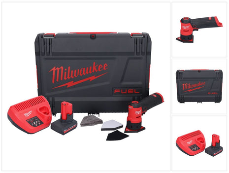 Amoladora puntual a batería Milwaukee M12 FDSS-501X 12 V 88,8 x 63,5 mm sin escobillas + 1x batería 5,0 Ah + cargador + caja HD