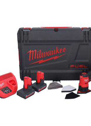 Amoladora puntual de batería Milwaukee M12 FDSS-502X 12 V 88,8 x 63,5 mm sin escobillas + 2x batería 5,0 Ah + cargador + caja HD