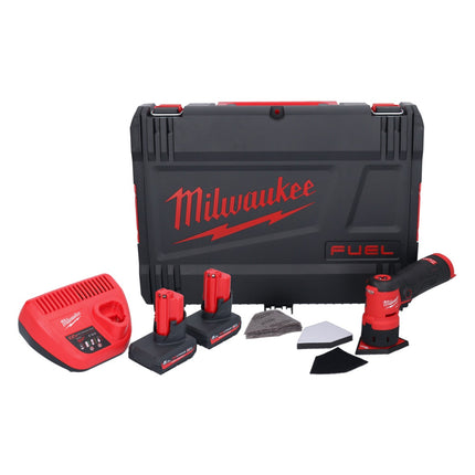 Amoladora puntual de batería Milwaukee M12 FDSS-502X 12 V 88,8 x 63,5 mm sin escobillas + 2x batería 5,0 Ah + cargador + caja HD