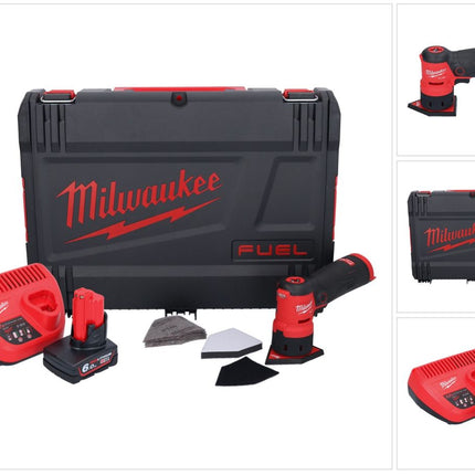 Amoladora puntual a batería Milwaukee M12 FDSS-601X 12 V 88,8 x 63,5 mm sin escobillas + 1x batería 6,0 Ah + cargador + caja HD