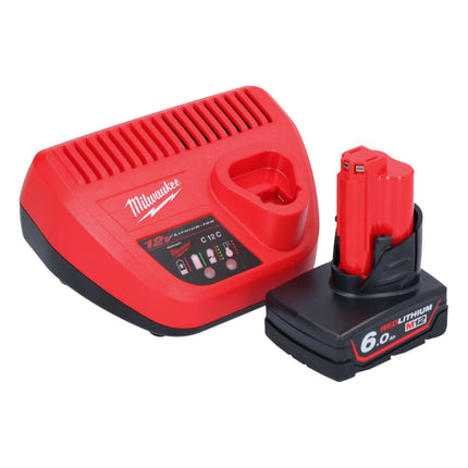 Amoladora puntual a batería Milwaukee M12 FDSS-601X 12 V 88,8 x 63,5 mm sin escobillas + 1x batería 6,0 Ah + cargador + caja HD