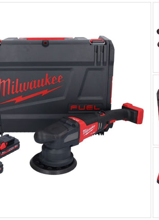 Polisseuse excentrique sur batterie Milwaukee M18 FROP21-302X 18 V 150 mm brushless + 2x batteries 3,0 Ah + chargeur + boîtier HD