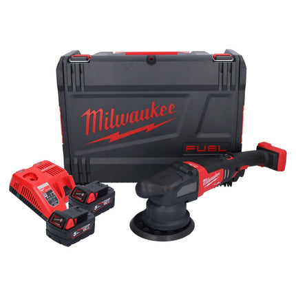 Pulidora excéntrica a batería Milwaukee M18 FROP21-502X 18 V 150 mm (4933478837) sin escobillas + 2x batería 5,0 Ah + cargador + caja HD