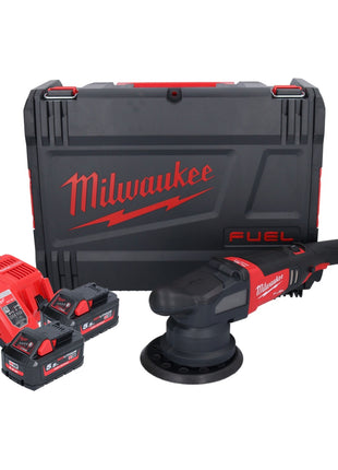 Polisseuse excentrique sur batterie Milwaukee M18 FROP21-552X 18 V 150 mm brushless + 2x batteries 5,5 Ah + chargeur + boîtier HD