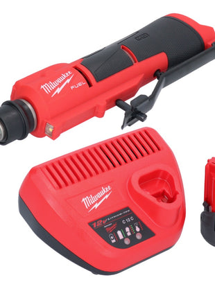 Milwaukee M12 FTB-251 akumulatorowa frezarka do opon 12 V 7/16" Hex bezszczotkowa + 1x akumulator 2,5 Ah + ładowarka