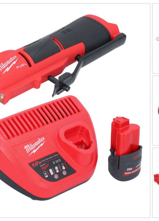 Milwaukee M12 FTB-251 akumulatorowa frezarka do opon 12 V 7/16" Hex bezszczotkowa + 1x akumulator 2,5 Ah + ładowarka