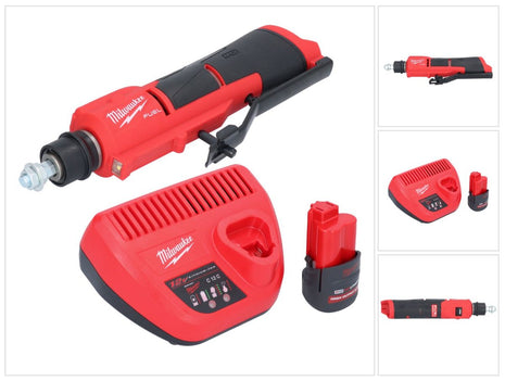 Milwaukee M12 FTB-251 desbastadora de neumáticos a batería 12 V 7/16" Hex Brushless + 1x batería 2,5 Ah + cargador