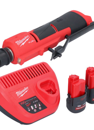 Milwaukee M12 FTB-252 desbastadora de neumáticos a batería 12 V 7/16" Hex Brushless + 2x batería 2,5 Ah + cargador