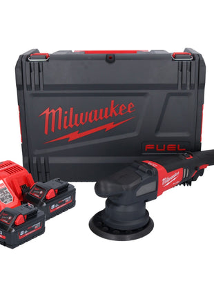 Pulidora excéntrica a batería Milwaukee M18 FROP21-802X 18 V 150 mm sin escobillas + 2x baterías 8,0 Ah + cargador + caja HD