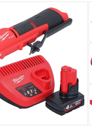 Milwaukee M12 FTB-401 akumulatorowa frezarka do opon 12 V 7/16" Hex bezszczotkowa + 1x akumulator 4,0 Ah + ładowarka