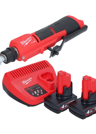 Milwaukee M12 FTB-402 Akumulatorowa frezarka do opon 12 V 7/16" Hex bezszczotkowa + 2x akumulator 4,0 Ah + ładowarka