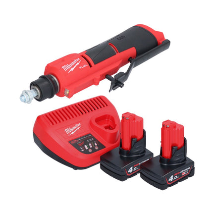 Milwaukee M12 FTB-402 desbastadora de neumáticos a batería 12 V 7/16" Hex Brushless + 2x batería 4.0 Ah + cargador