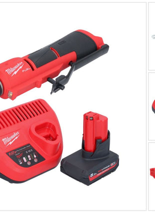 Milwaukee M12 FTB-501 akumulatorowa frezarka do opon 12 V 7/16" Hex bezszczotkowa + 1x akumulator 5,0 Ah + ładowarka