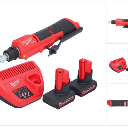 Milwaukee M12 FTB-502 Ponceuse à pneu sans fil 12 V 7/16" Hex Brushless + 2x batterie 5,0 Ah + chargeur