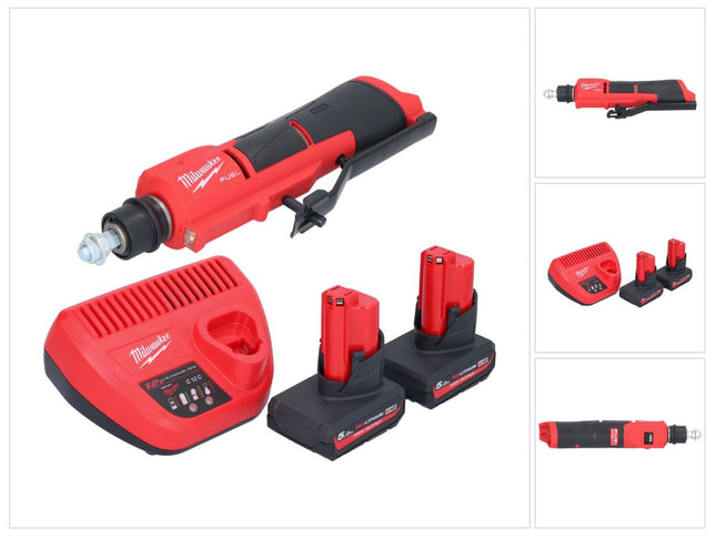 Milwaukee M12 FTB-502 Cordless Tyre Rougher 12 V 7/16" Hex Brushless + 2x battery 5.0 Ah + charger