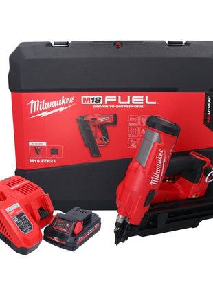 Milwaukee M18 FFN21-301C Akku Nagler 18 V 50 - 90 mm Brushless + 1x Akku 3,0 Ah + Ladegerät + Koffer