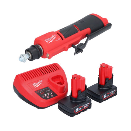 Milwaukee M12 FTB-602 desbastadora de neumáticos a batería 12 V 7/16" Hex Brushless + 2x batería + cargador