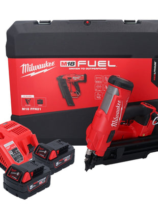 Milwaukee M18 FFN21-502C Akku Nagler 18 V 50 - 90 mm Brushless + 2x Akku 5,0 Ah + Ladegerät + Koffer