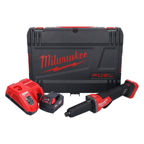 Amoladora recta a batería Milwaukee M18 FDGROVPDB-401X 18 V sin escobillas + 1x batería 4.0 Ah + cargador + caja HD