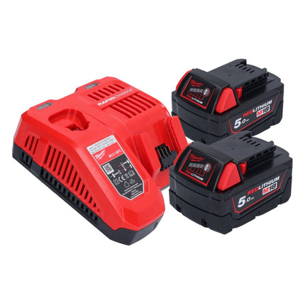 Amoladora recta a batería Milwaukee M18 FDGROVPDB-502X 18 V sin escobillas + 2x baterías 5.0 Ah + cargador + caja HD