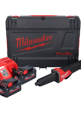 Amoladora recta a batería Milwaukee M18 FDGROVPDB-802X 18 V sin escobillas + 2x batería 8,0 Ah + cargador + caja HD