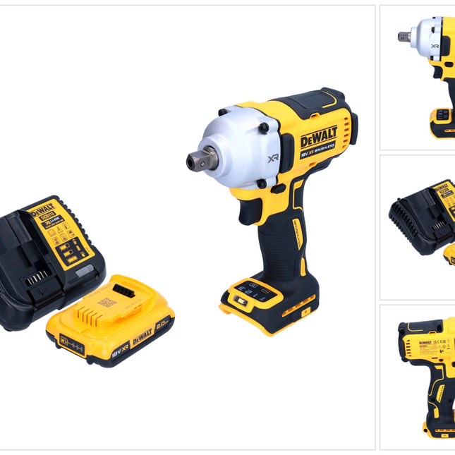 DeWalt DCF 892 D1 cordless impact wrench 18 V 812 Nm 1/2" brushless + 1x rechargeable battery 2.0 Ah + charger
