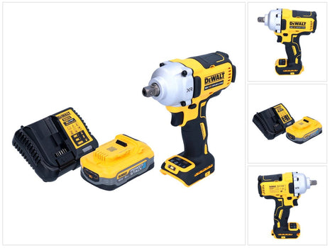 Akumulatorowy klucz udarowy DeWalt DCF 892 H1 18 V 812 Nm 1/2" bezszczotkowy + 1x akumulator Powerstack 5,0 Ah + ładowarka