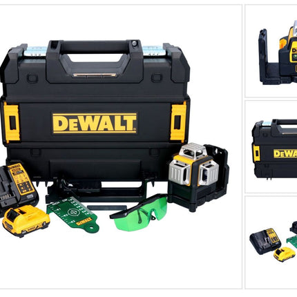 Dewalt DCE 089 D1G Láser multilínea sin cable 12 V 3x 360° verde + 1x batería recargable 2,0 Ah + cargador + TSTAK