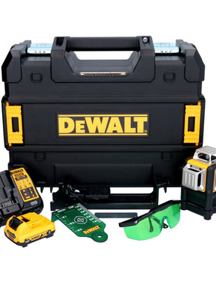 Dewalt DCE 089 D1G Akumulatorowy laser wieloliniowy 12 V 3x 360° zielony + 1x akumulator 2,0 Ah + ładowarka + TSTAK