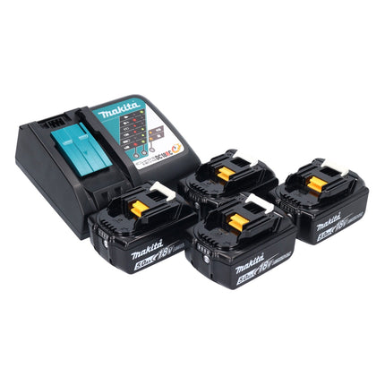 Makita DHP 484 T4JB taladro percutor inalámbrico 18 V 54 Nm sin escobillas negro + 4x baterías 5,0 Ah + cargador + Makpac