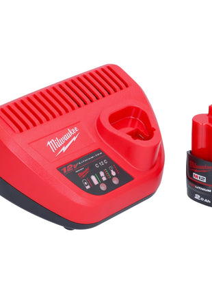 Clé dynamométrique numérique sur batterie Milwaukee M12 ONEFTR12-201C 12 V 1/2" 203,4 Nm (4933464970) sans balais + 1x batterie 2,0 Ah + chargeur + coffret