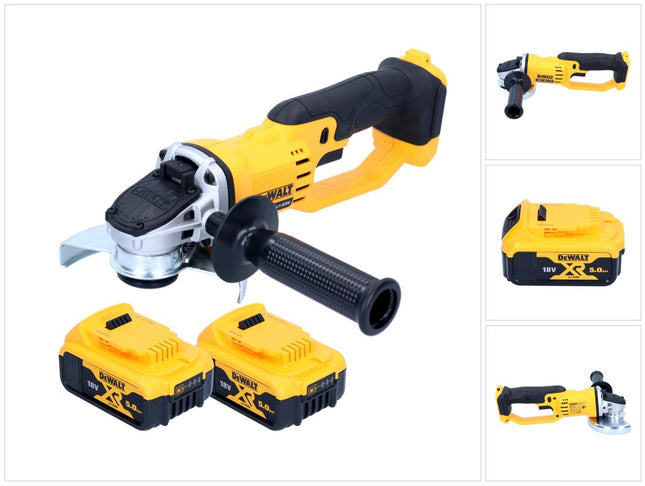 Amoladora angular sin cable DeWalt DCG 412 18 V 125 mm + 2x batería 5,0 Ah - sin cargador