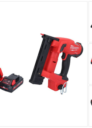 Agrafeuse sur batterie Milwaukee M18 FNCS18GS-301X 18 V 9,5 - 38 mm sans balais + 1x batterie 3,0 Ah + chargeur + boîtier HD