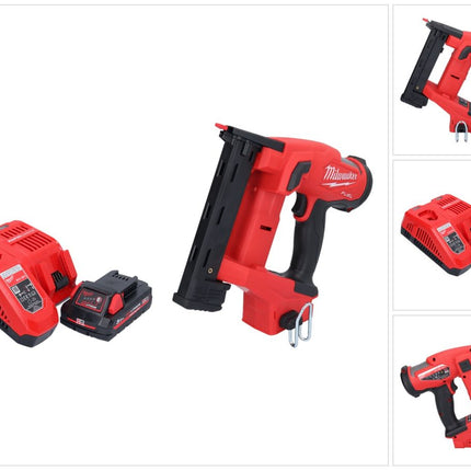 Grapadora a batería Milwaukee M18 FNCS18GS-301X 18 V 9,5 - 38 mm sin escobillas + 1x batería 3,0 Ah + cargador + caja HD