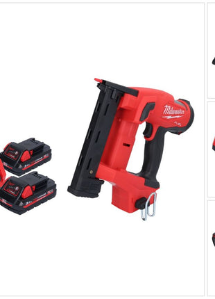 Grapadora a batería Milwaukee M18 FNCS18GS-302X 18 V 9,5 - 38 mm sin escobillas + 2x batería 3,0 Ah + cargador + caja HD