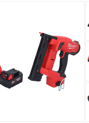 Milwaukee M18 FNCS18GS-501X agrafeuse sans fil 18 V 9,5 - 38 mm sans balai + 1x batterie 5,0 Ah + chargeur + boîte HD