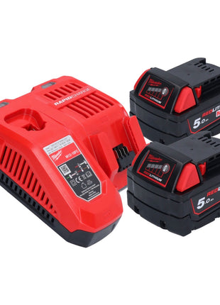 Milwaukee M18 FNCS18GS-502X Akku Tacker 18 V 9,5 - 38 mm Brushless + 2x Akku 5,0 Ah + Ladegerät + HD Box