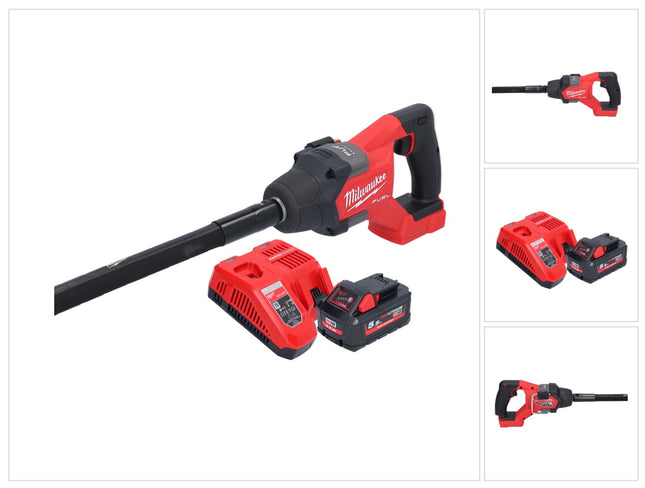 Compactador de hormigón a batería Milwaukee M18 FCVN12-551 18 V 1,2 m sin escobillas (4933479597) + 1x batería 5,5 Ah + cargador