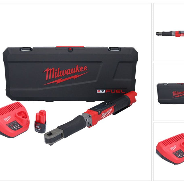 Milwaukee M12 ONEFTR38-201C Chiave dinamometrica digitale a batteria 12 V 135,6 Nm 3/8″ ( 4933464967 ) Brushless + 1x batteria ricaricabile 2,0 Ah + caricatore + custodia